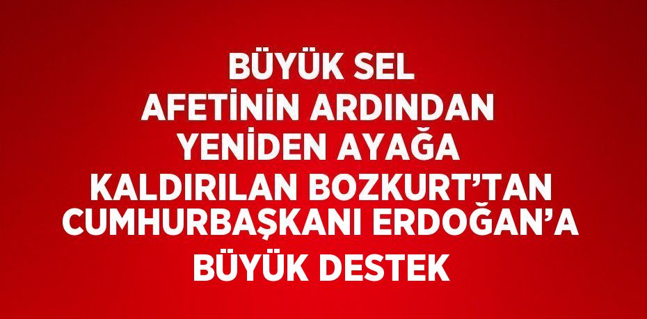 BÜYÜK SEL AFETİNİN ARDINDAN YENİDEN AYAĞA KALDIRILAN BOZKURT’TAN CUMHURBAŞKANI ERDOĞAN’A BÜYÜK DESTEK