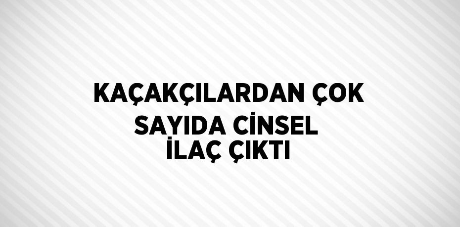 KAÇAKÇILARDAN ÇOK SAYIDA CİNSEL İLAÇ ÇIKTI