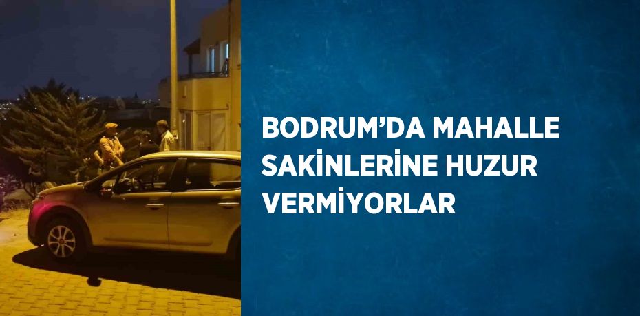 BODRUM’DA MAHALLE SAKİNLERİNE HUZUR VERMİYORLAR