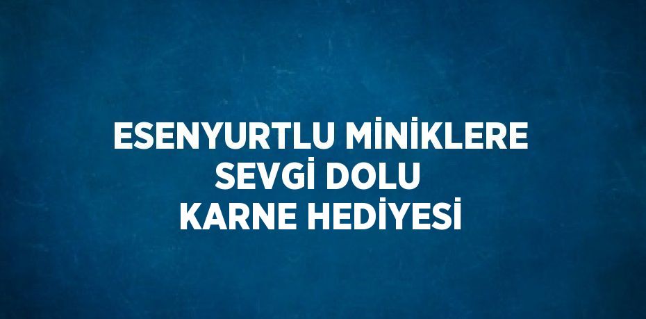 ESENYURTLU MİNİKLERE SEVGİ DOLU KARNE HEDİYESİ