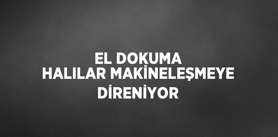 EL DOKUMA HALILAR MAKİNELEŞMEYE DİRENİYOR