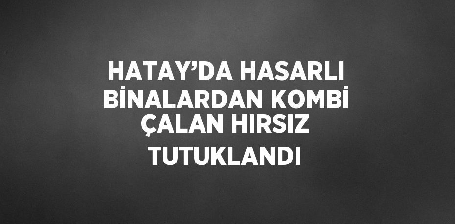 HATAY’DA HASARLI BİNALARDAN KOMBİ ÇALAN HIRSIZ TUTUKLANDI