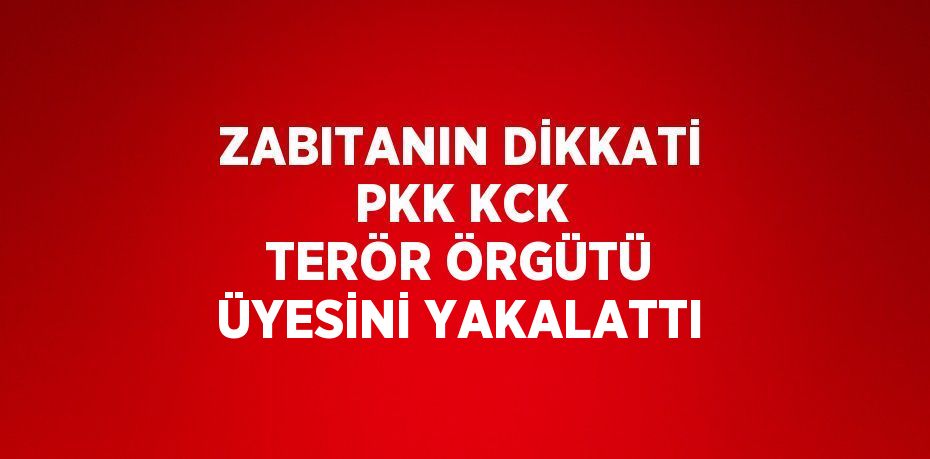 ZABITANIN DİKKATİ PKK KCK TERÖR ÖRGÜTÜ ÜYESİNİ YAKALATTI