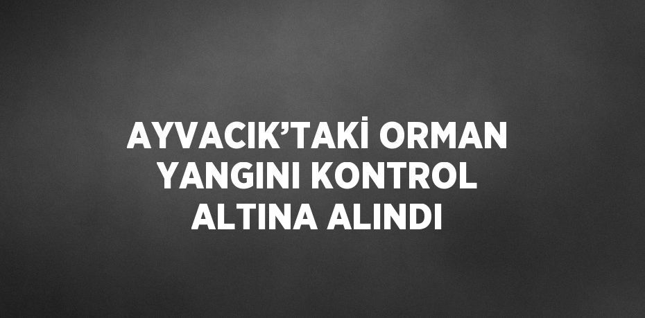 AYVACIK’TAKİ ORMAN YANGINI KONTROL ALTINA ALINDI