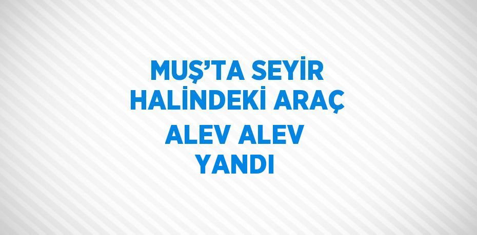 MUŞ’TA SEYİR HALİNDEKİ ARAÇ ALEV ALEV YANDI