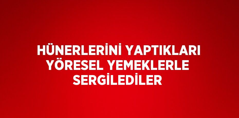 HÜNERLERİNİ YAPTIKLARI YÖRESEL YEMEKLERLE SERGİLEDİLER