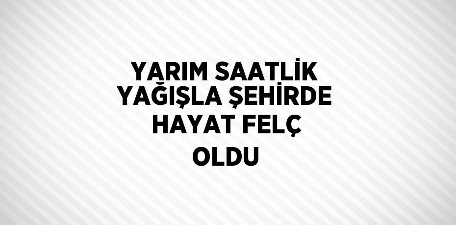 YARIM SAATLİK YAĞIŞLA ŞEHİRDE HAYAT FELÇ OLDU