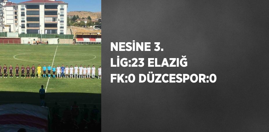 NESİNE 3. LİG:23 ELAZIĞ FK:0 DÜZCESPOR:0