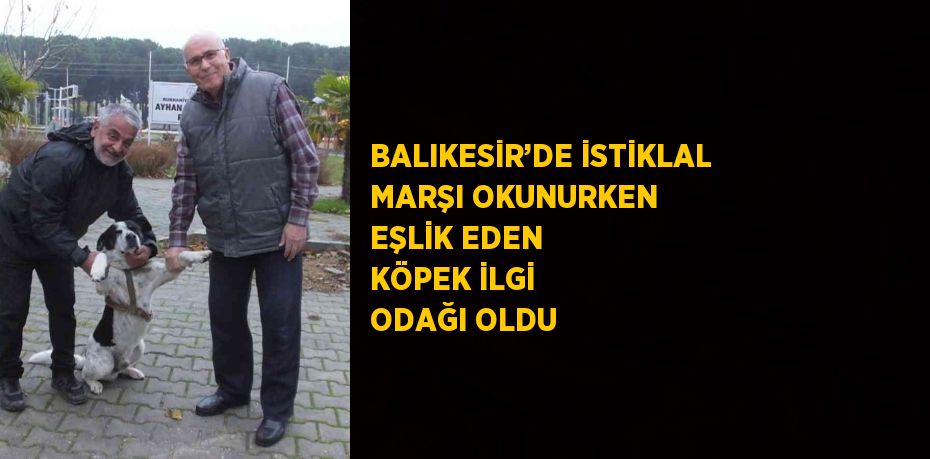 BALIKESİR’DE İSTİKLAL MARŞI OKUNURKEN EŞLİK EDEN KÖPEK İLGİ ODAĞI OLDU