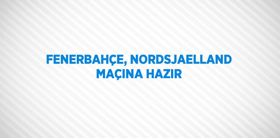 FENERBAHÇE, NORDSJAELLAND MAÇINA HAZIR