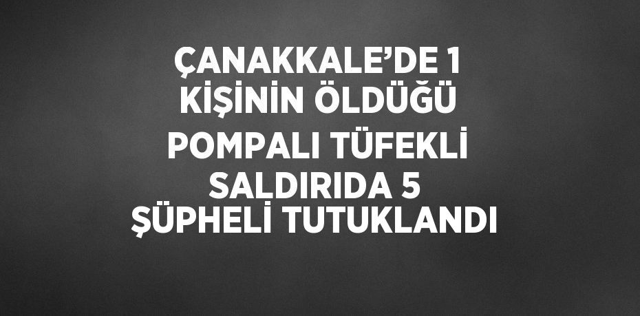 ÇANAKKALE’DE 1 KİŞİNİN ÖLDÜĞÜ POMPALI TÜFEKLİ SALDIRIDA 5 ŞÜPHELİ TUTUKLANDI