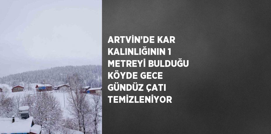 ARTVİN’DE KAR KALINLIĞININ 1 METREYİ BULDUĞU KÖYDE GECE GÜNDÜZ ÇATI TEMİZLENİYOR