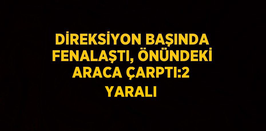 DİREKSİYON BAŞINDA FENALAŞTI, ÖNÜNDEKİ ARACA ÇARPTI:2 YARALI