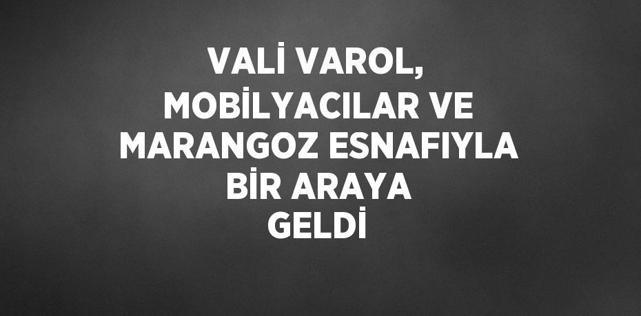 VALİ VAROL, MOBİLYACILAR VE MARANGOZ ESNAFIYLA BİR ARAYA GELDİ