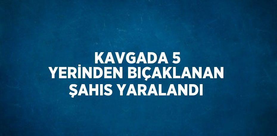 KAVGADA 5 YERİNDEN BIÇAKLANAN ŞAHIS YARALANDI