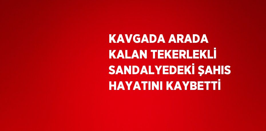 KAVGADA ARADA KALAN TEKERLEKLİ SANDALYEDEKİ ŞAHIS HAYATINI KAYBETTİ