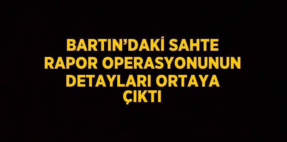 BARTIN’DAKİ SAHTE RAPOR OPERASYONUNUN DETAYLARI ORTAYA ÇIKTI