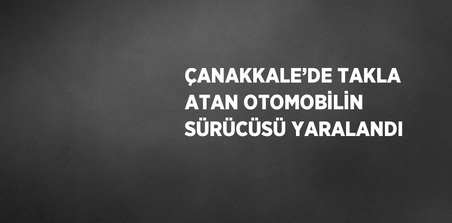 ÇANAKKALE’DE TAKLA ATAN OTOMOBİLİN SÜRÜCÜSÜ YARALANDI