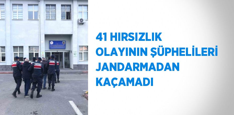 41 HIRSIZLIK OLAYININ ŞÜPHELİLERİ JANDARMADAN KAÇAMADI