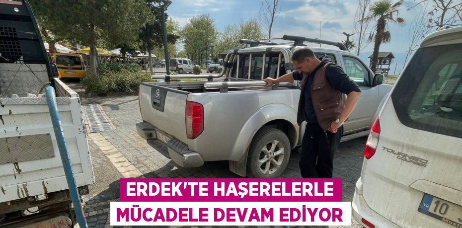 Erdek'te haşerelerle mücadele devam ediyor