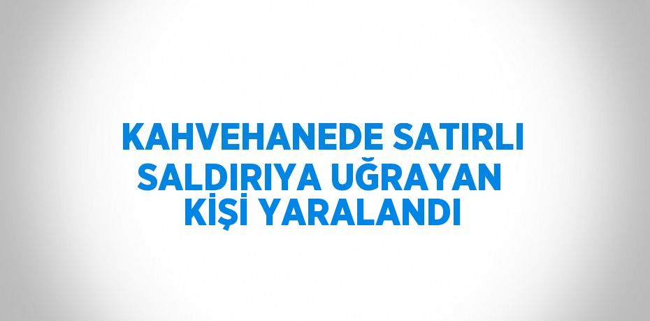 KAHVEHANEDE SATIRLI SALDIRIYA UĞRAYAN KİŞİ YARALANDI