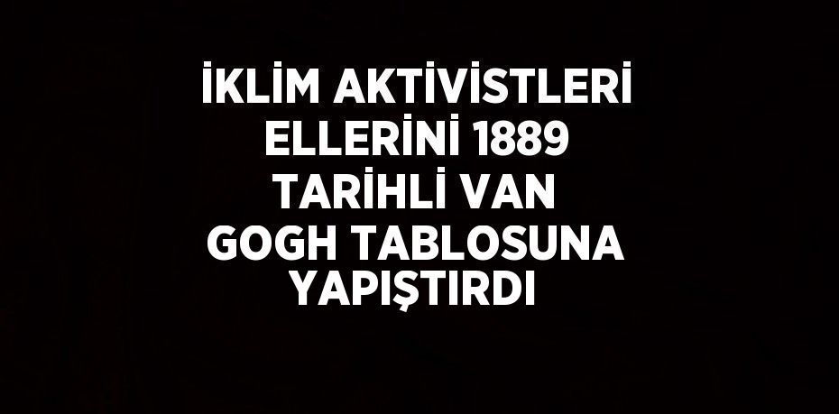 İKLİM AKTİVİSTLERİ ELLERİNİ 1889 TARİHLİ VAN GOGH TABLOSUNA YAPIŞTIRDI