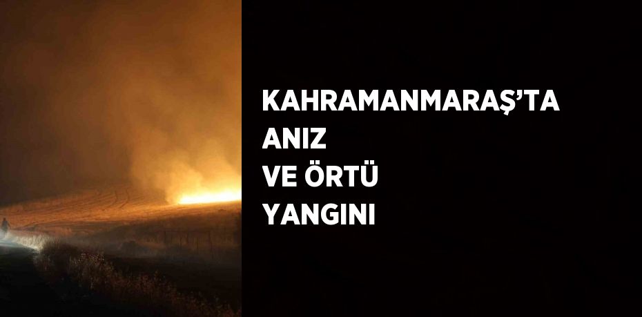 KAHRAMANMARAŞ’TA ANIZ VE ÖRTÜ YANGINI