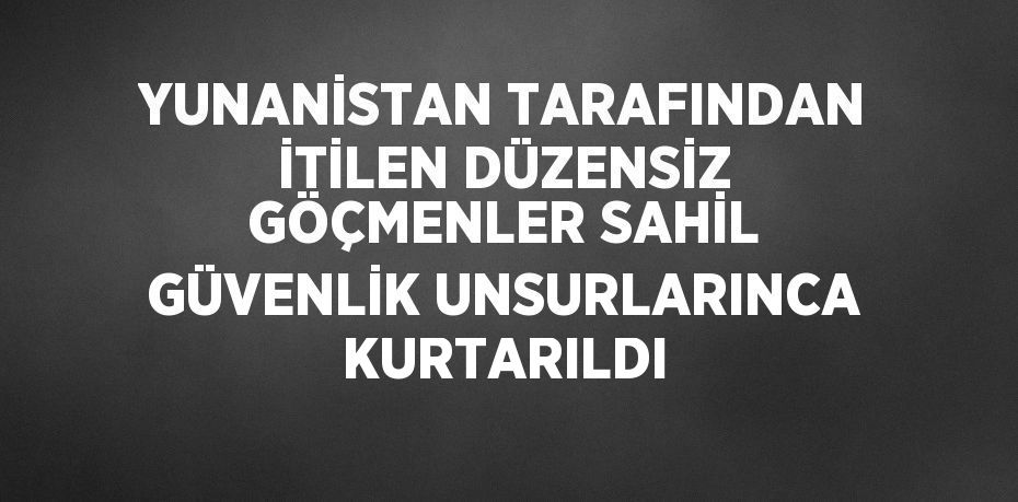 YUNANİSTAN TARAFINDAN İTİLEN DÜZENSİZ GÖÇMENLER SAHİL GÜVENLİK UNSURLARINCA KURTARILDI