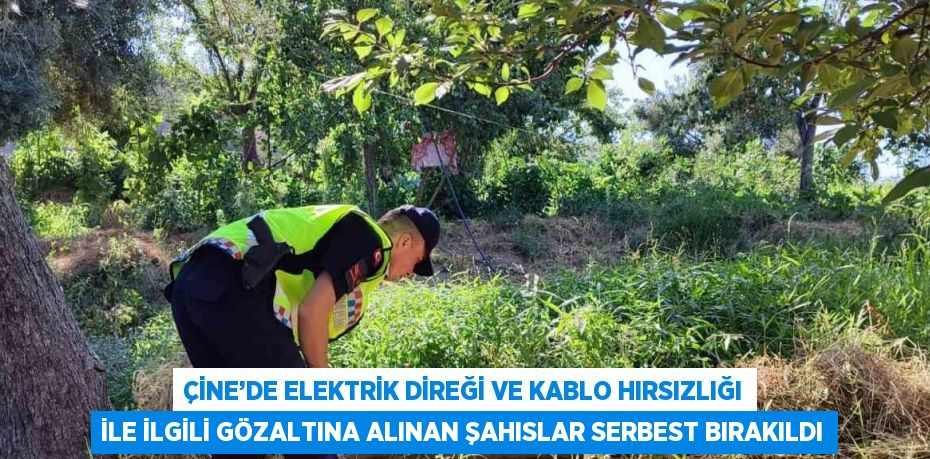 ÇİNE’DE ELEKTRİK DİREĞİ VE KABLO HIRSIZLIĞI İLE İLGİLİ GÖZALTINA ALINAN ŞAHISLAR SERBEST BIRAKILDI