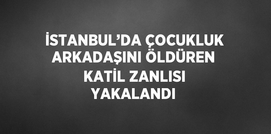 İSTANBUL’DA ÇOCUKLUK ARKADAŞINI ÖLDÜREN KATİL ZANLISI YAKALANDI