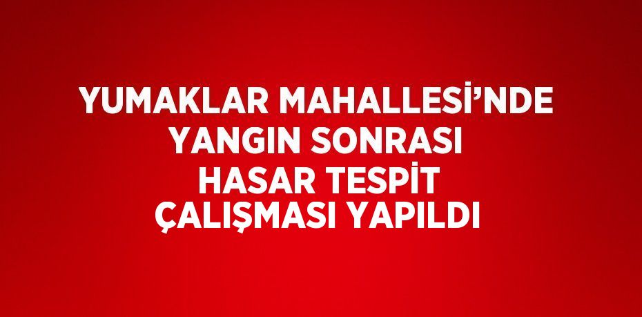 YUMAKLAR MAHALLESİ’NDE YANGIN SONRASI HASAR TESPİT ÇALIŞMASI YAPILDI