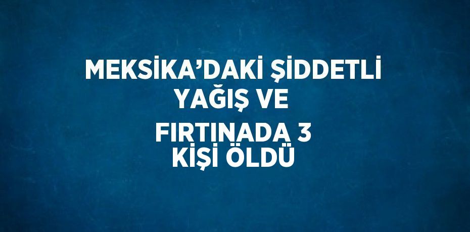 MEKSİKA’DAKİ ŞİDDETLİ YAĞIŞ VE FIRTINADA 3 KİŞİ ÖLDÜ