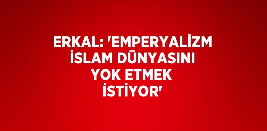 ERKAL: 'EMPERYALİZM İSLAM DÜNYASINI YOK ETMEK İSTİYOR'