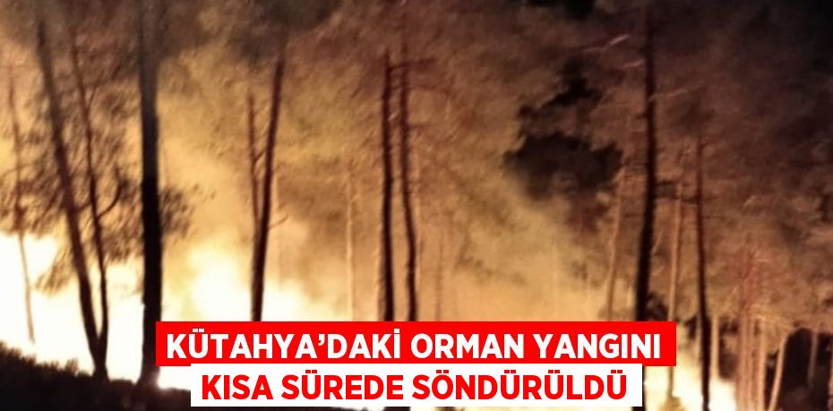 KÜTAHYA’DAKİ ORMAN YANGINI KISA SÜREDE SÖNDÜRÜLDÜ