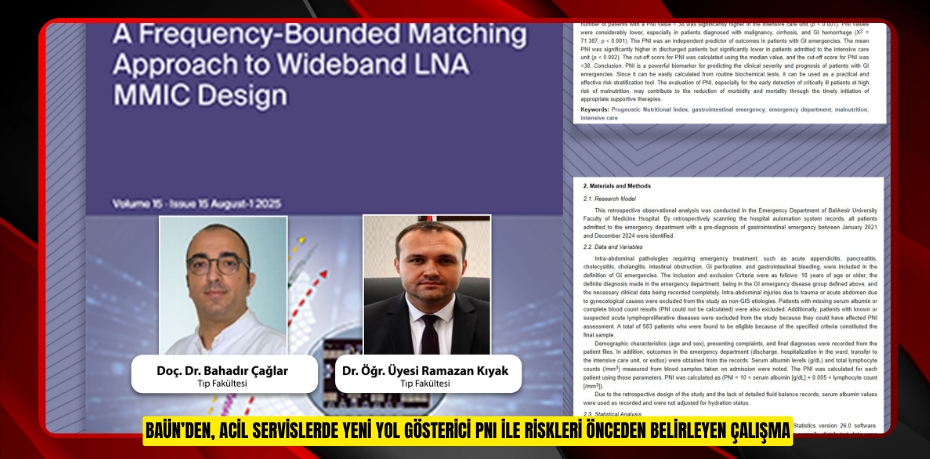 BAÜN’DEN, ACİL SERVİSLERDE YENİ YOL GÖSTERİCİ PNI İLE RİSKLERİ ÖNCEDEN BELİRLEYEN ÇALIŞMA