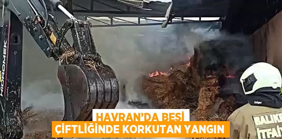 HAVRAN’DA BESİ ÇİFTLİĞİNDE KORKUTAN YANGIN