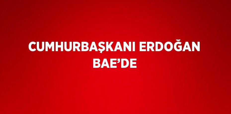 CUMHURBAŞKANI ERDOĞAN BAE’DE