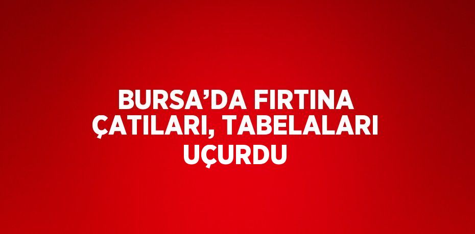 BURSA’DA FIRTINA ÇATILARI, TABELALARI UÇURDU