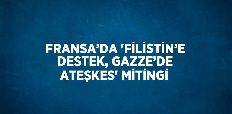 FRANSA’DA 'FİLİSTİN’E DESTEK, GAZZE’DE ATEŞKES' MİTİNGİ