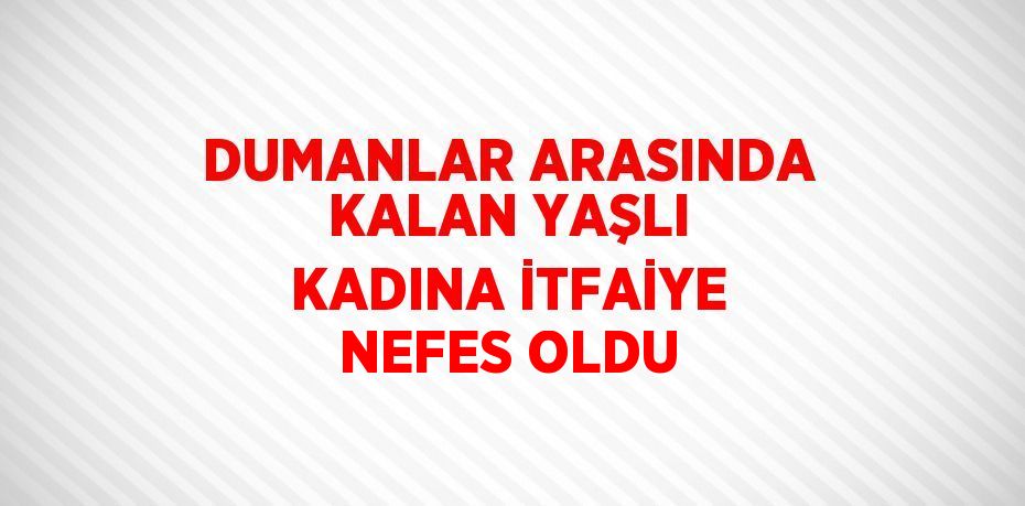 DUMANLAR ARASINDA KALAN YAŞLI KADINA İTFAİYE NEFES OLDU