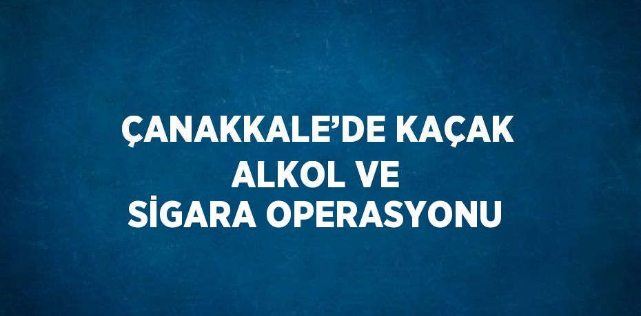 ÇANAKKALE’DE KAÇAK ALKOL VE SİGARA OPERASYONU