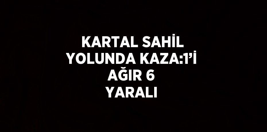 KARTAL SAHİL YOLUNDA KAZA:1’İ AĞIR 6 YARALI