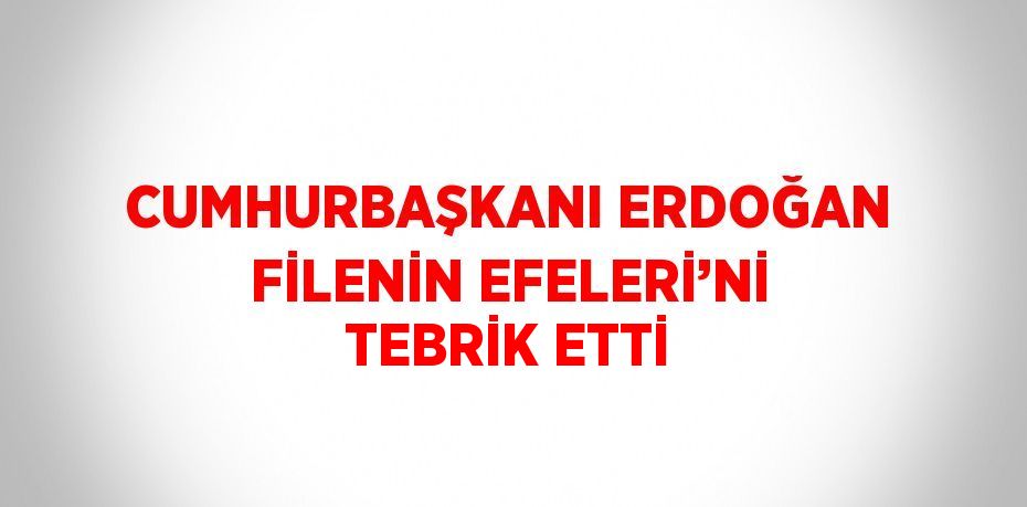 CUMHURBAŞKANI ERDOĞAN FİLENİN EFELERİ’Nİ TEBRİK ETTİ