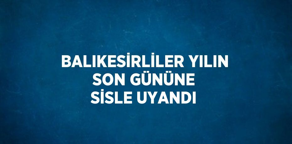 BALIKESİRLİLER YILIN SON GÜNÜNE SİSLE UYANDI