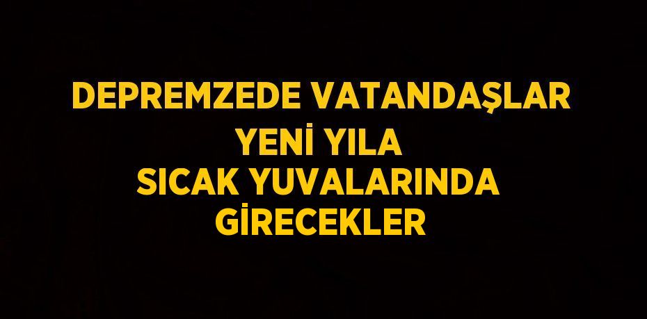 DEPREMZEDE VATANDAŞLAR YENİ YILA SICAK YUVALARINDA GİRECEKLER