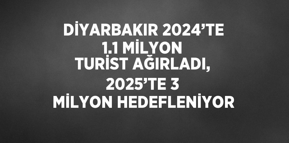 DİYARBAKIR 2024’TE 1.1 MİLYON TURİST AĞIRLADI, 2025’TE 3 MİLYON HEDEFLENİYOR