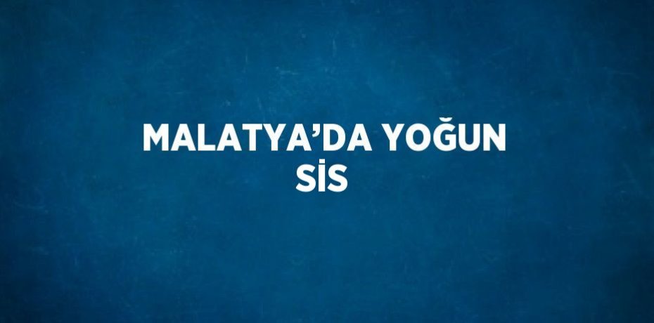 MALATYA’DA YOĞUN SİS