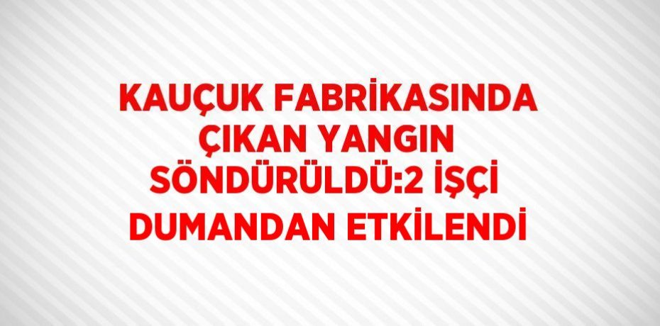 KAUÇUK FABRİKASINDA ÇIKAN YANGIN SÖNDÜRÜLDÜ:2 İŞÇİ DUMANDAN ETKİLENDİ