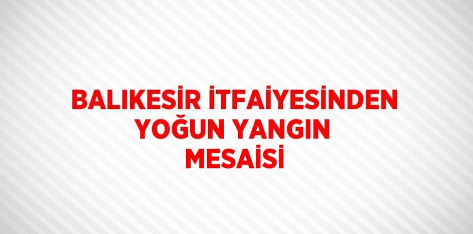 BALIKESİR İTFAİYESİNDEN YOĞUN YANGIN MESAİSİ