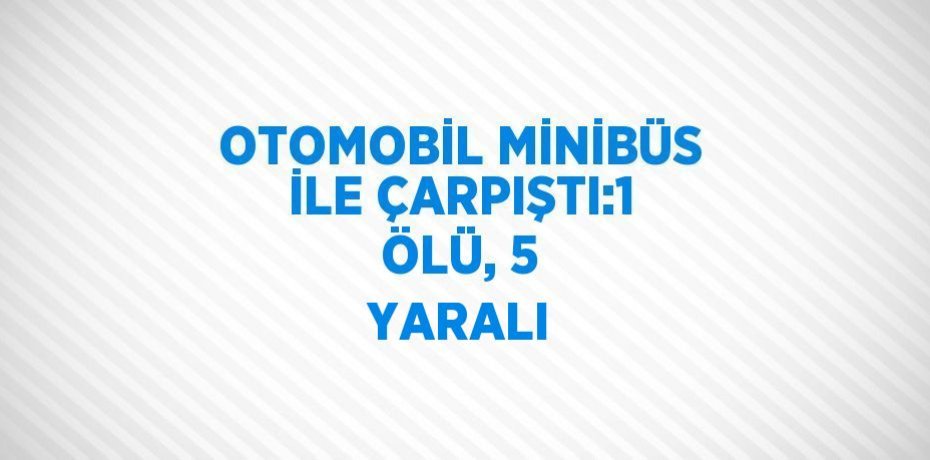 OTOMOBİL MİNİBÜS İLE ÇARPIŞTI:1 ÖLÜ, 5 YARALI